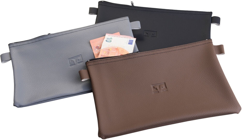 Banktasche A5 aus Kunstleder Banktaschen braun, grau, schwarz