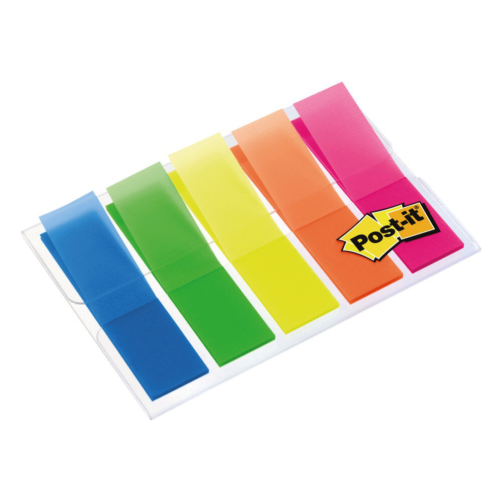 Post-it Haftstreifen Index Mini Post-it Farben blau, grün, gelb, orange, pink