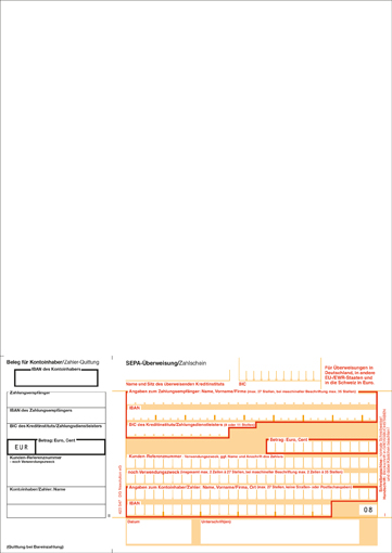 SEPA Überweisung/Zahlschein