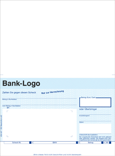 Verrechnungsscheck Briefteil 2tlg personalisierbar Verrechnungsscheck Briefteil mit Anschriftenfeld