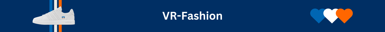 Blauer Banner mit eißem Sneaker und VR Herzen