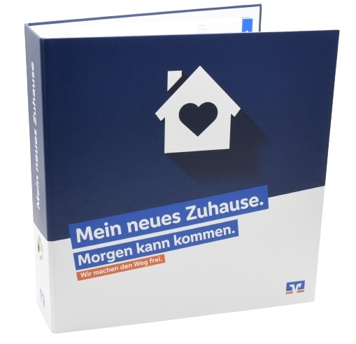 Immobilien Ordner der Volksbanken Raiffeisenbanken in blau weiß