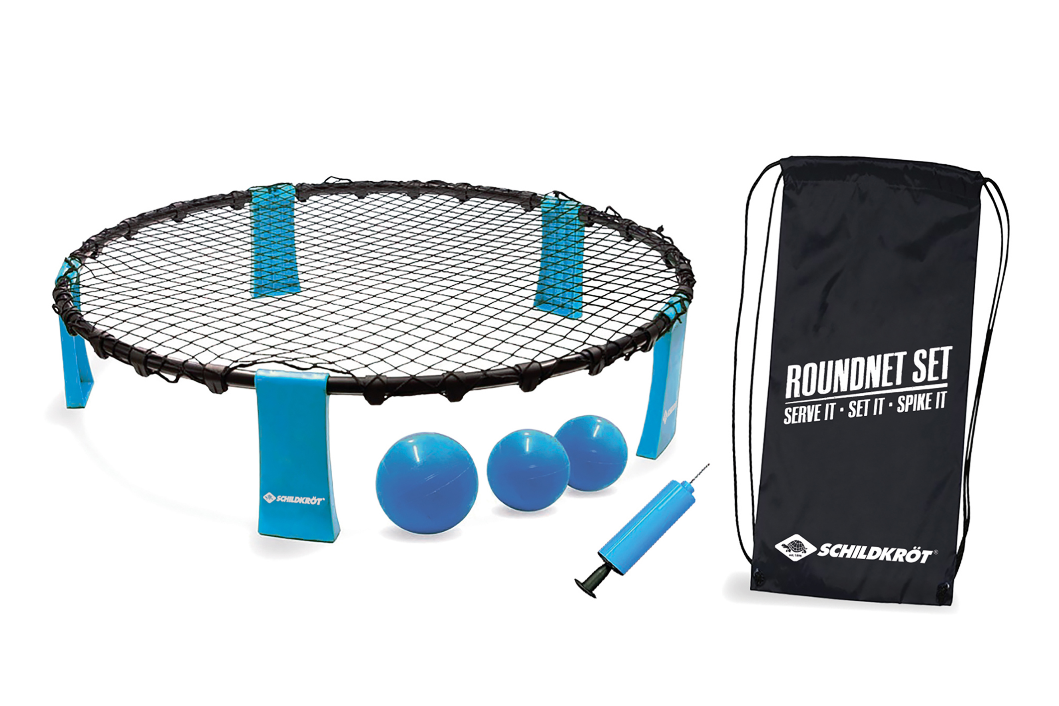 Inhalt Trampolin, 3 Bälle, Luftpumpe und aufbewahrungssack Rountnet-Set