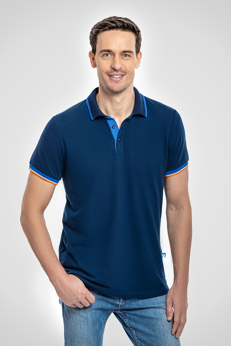 Poloshirt Herren blau