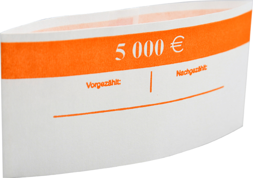 Geldscheinbanderole 100 x 50 EUR Geldscheinbanderole seitliche Ansicht