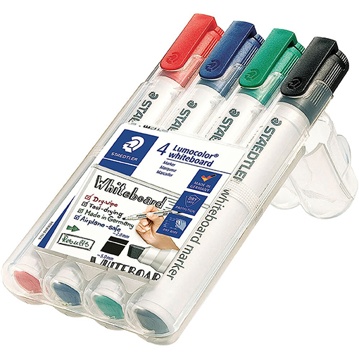 STAEDTLER Whiteboardmarker Lumocolor Whiteboard Stifte in Rot, Blau, Grün, Schwarz