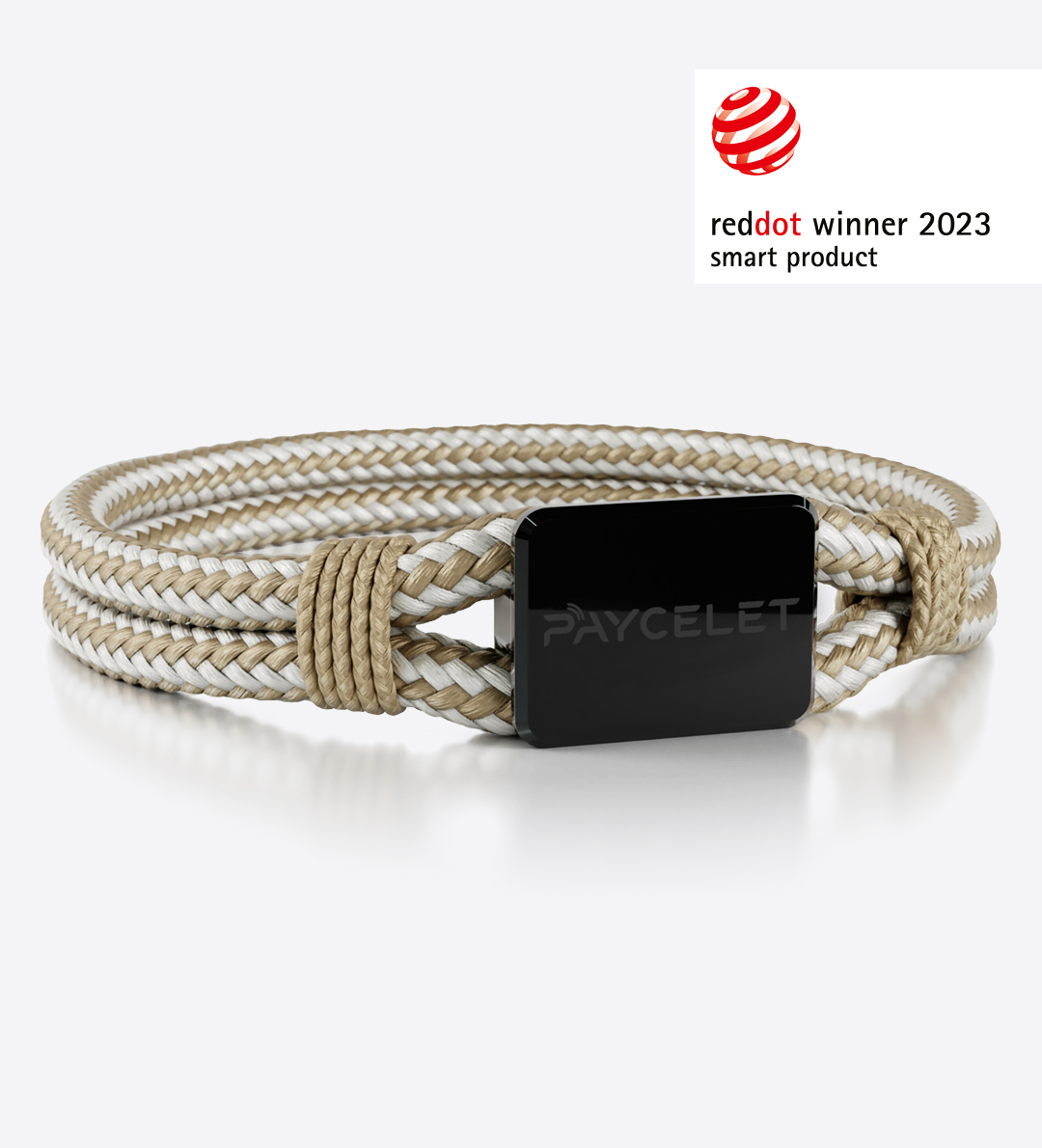 Payment Armband PAYCELET ONE Sail Rope Set Onyx Black - beige weiss