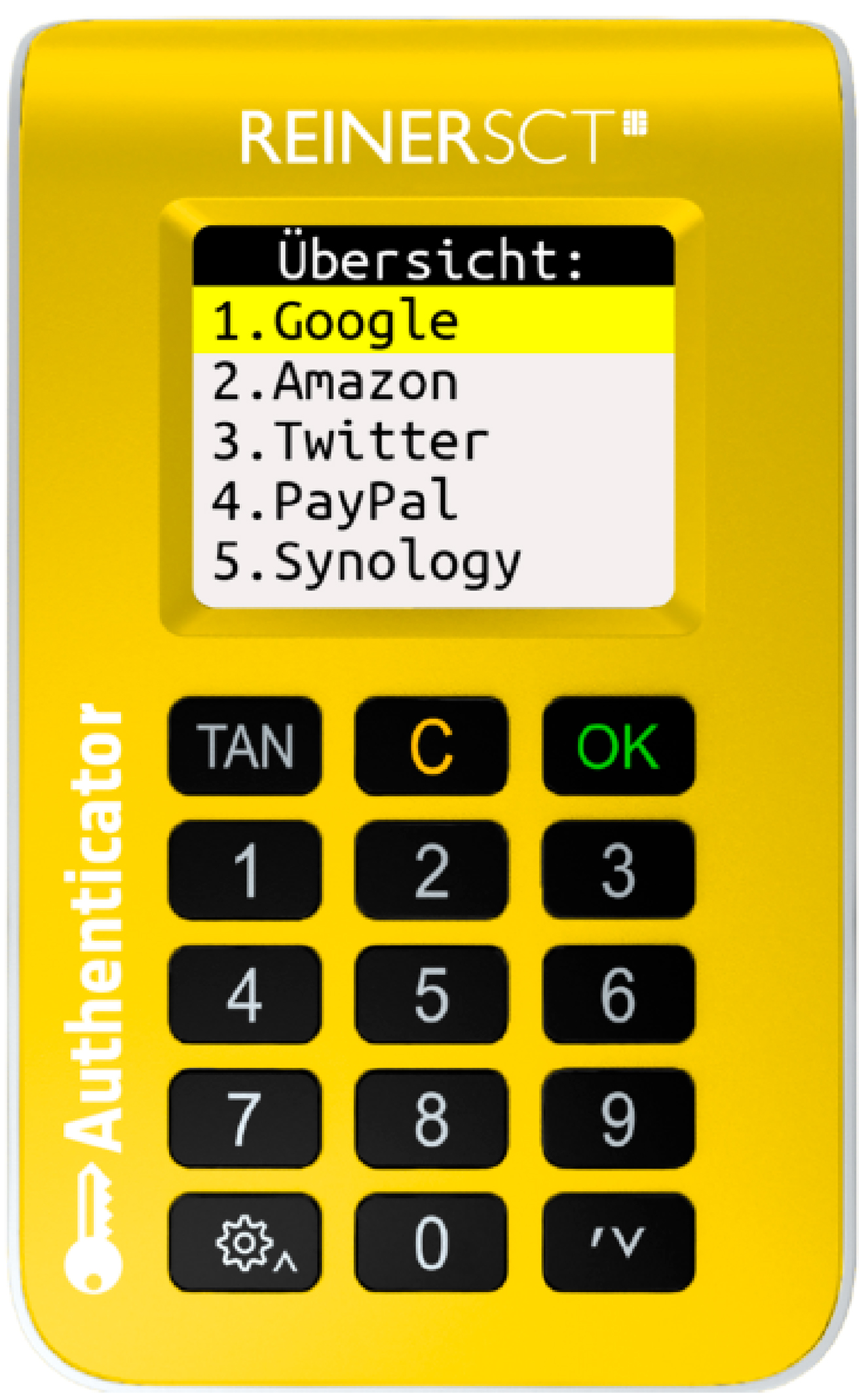 Reiner SCT Authenticator Frontasicht mit Text