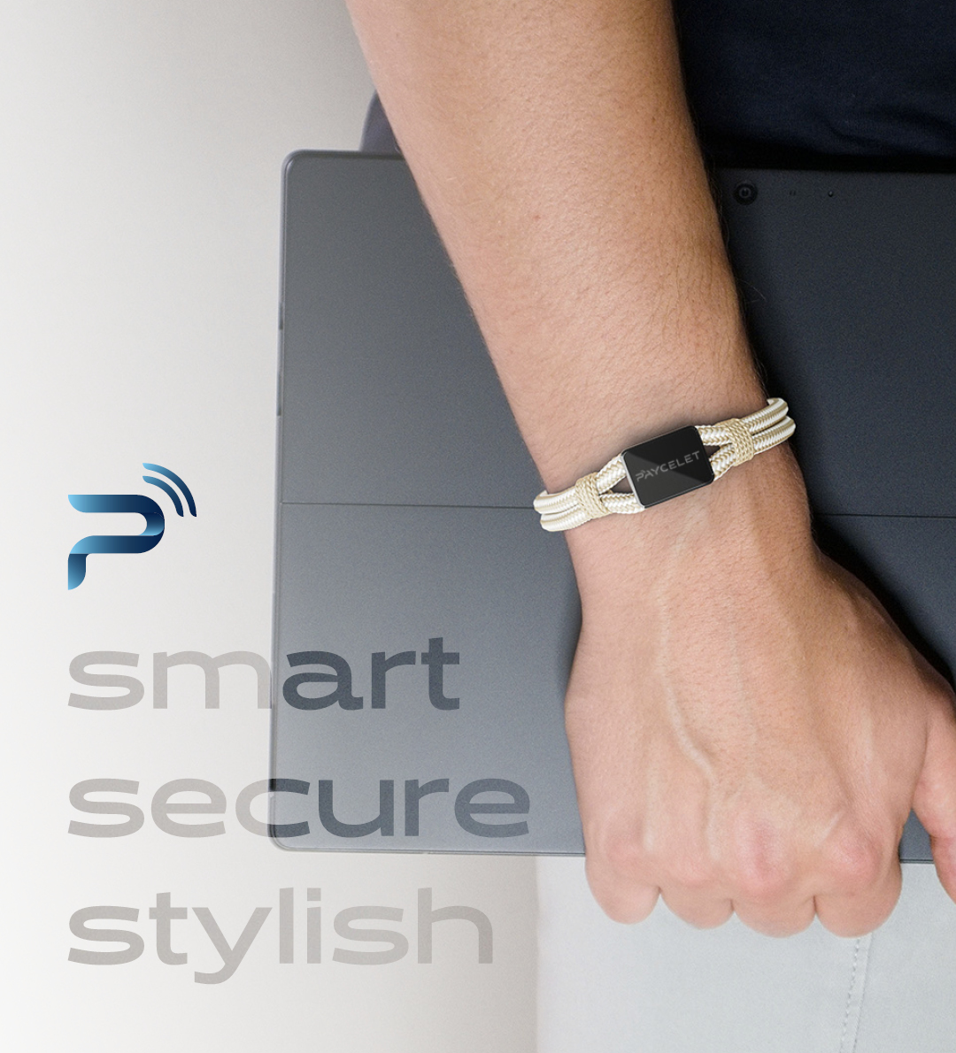 Payment Armband PAYCELET ONE Sail Rope Set Onyx Black - beige weiss