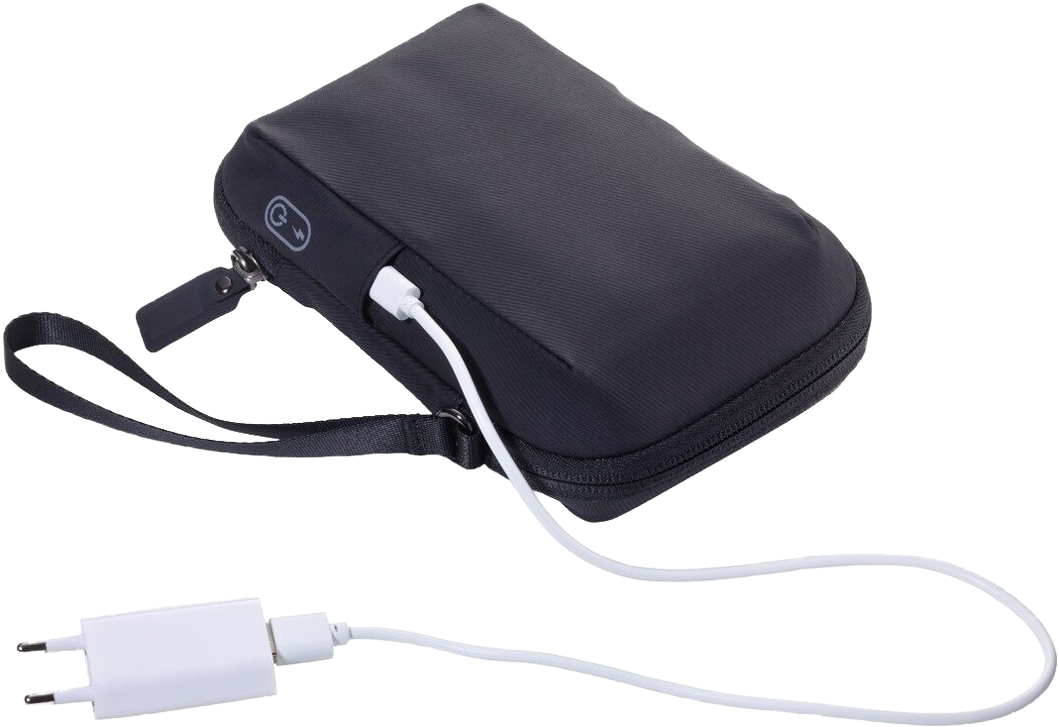 UV-Reinigungsetui Traveller Hülle schwarz und Ladekabel mit Adapter