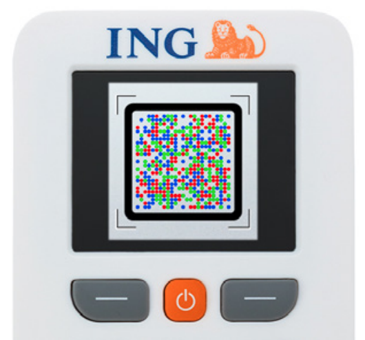 Detailabbildung des Displays des ING photoTAN-Generators beim Scannen einer Farbgrafik