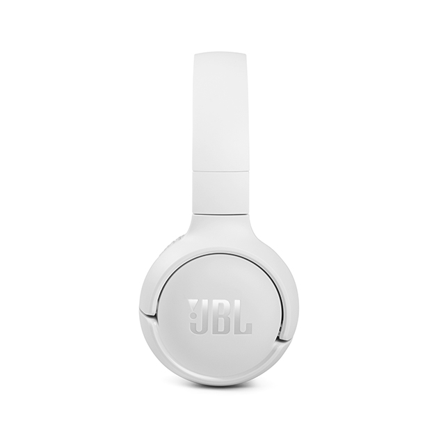 JBL Tune 510BT On-Ear Kopfhörer - weiß Seitenansicht mit JBL Logo
