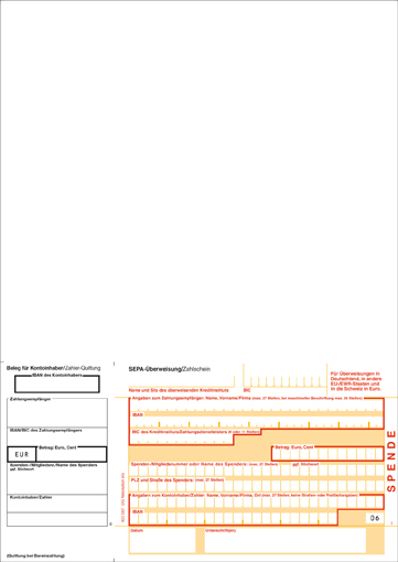SEPA Überweisung/Zahlschein