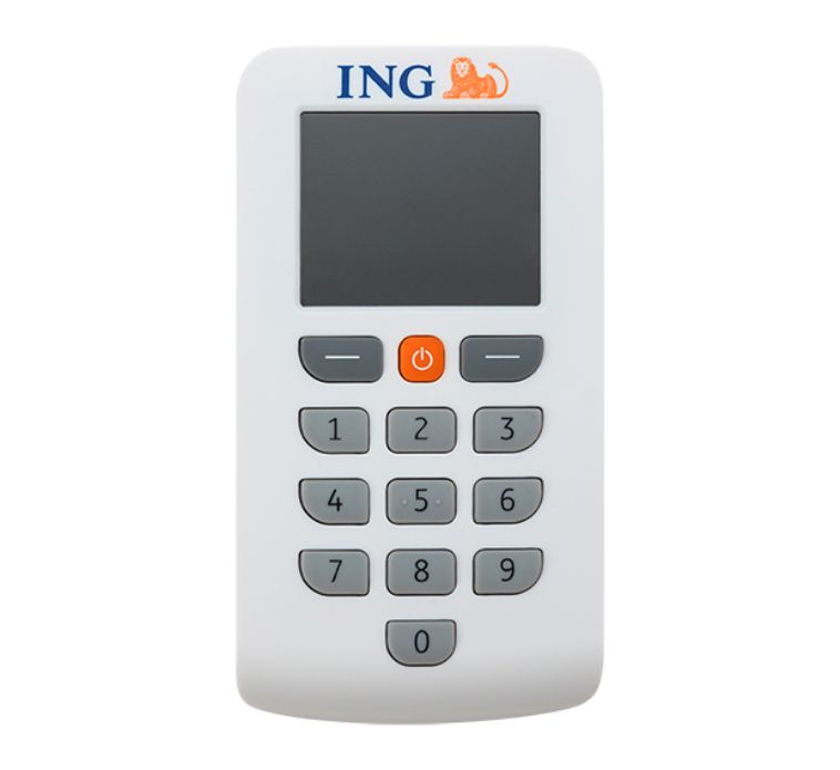 ING photoTAN-Generator Vordersicht mit Bildschirm und Tastatur